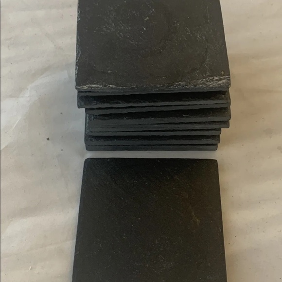 Set Of 5 Grey Slate Stone Square Coasters - Picture 6 of 6